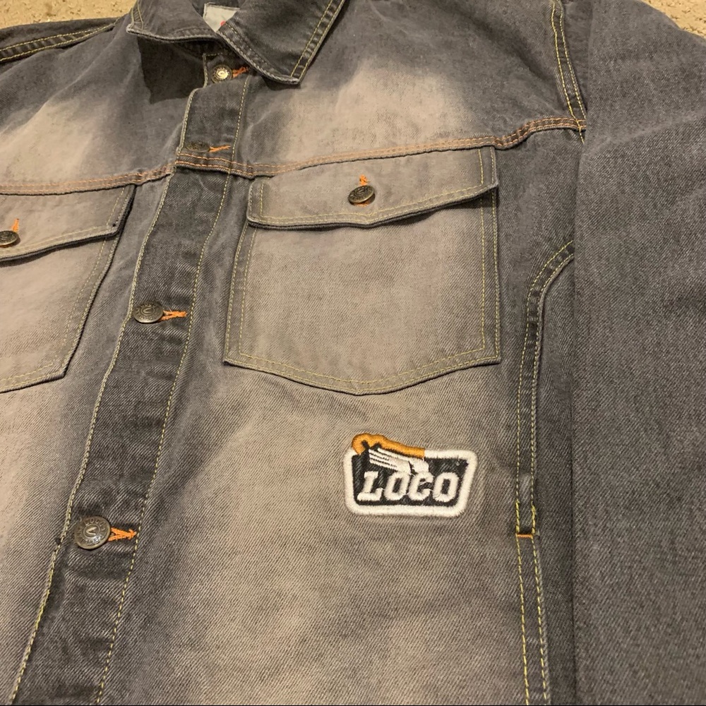Loco Street Wear Mens Button Up Denim Jacket - Picture 3 of 5